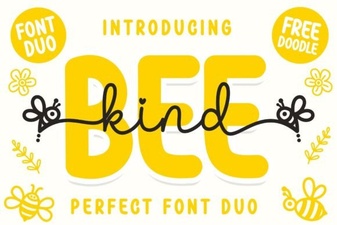 Bee Kind Duo Font: Sweet Handwritten Style for Creative Projects