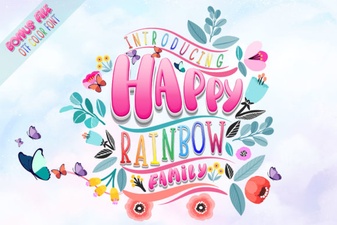 Happy Rainbow Family Font - Fun Script Typeface for Colorful Designs